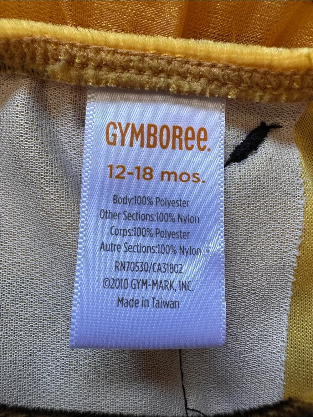 Gymboree Yellow and Black Bumble Bee Tutu Dress 12-18 months